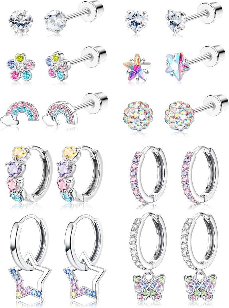 Yadoca Hypoallergenic Earrings For Girls Women Surgical Stainless Steel Screw Back Earrings Set For Sensitive Ears Kids Earrings Toddler Earrings Cute Girls Earrings - Image 1